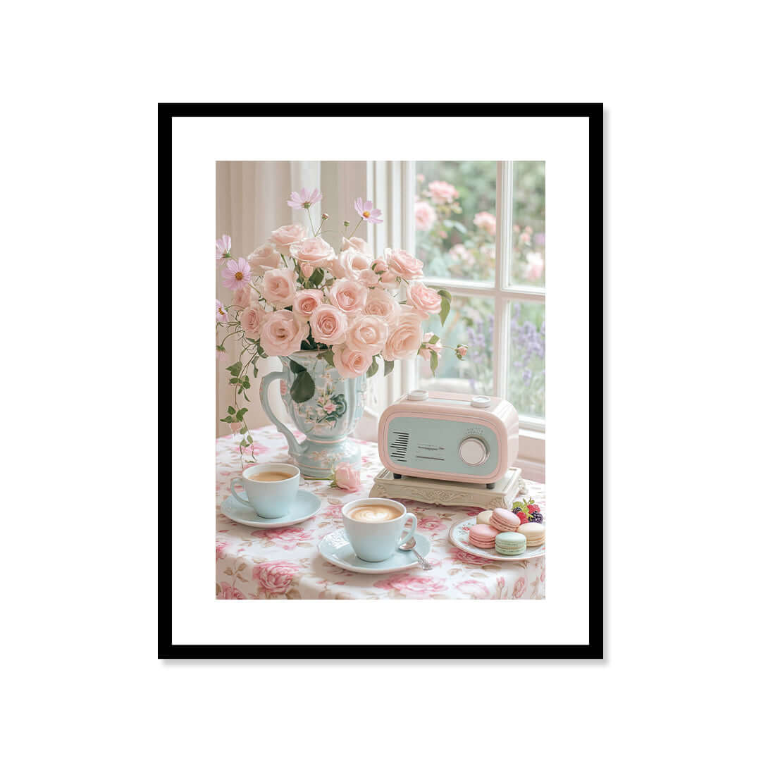 Cuadro Póster Mañana de Rosas | Decoración Floral Pastel