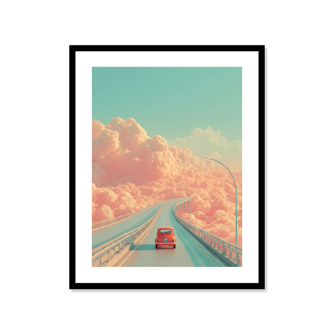 Cuadro Póster Coche en Carretera | Decoración Surrealista