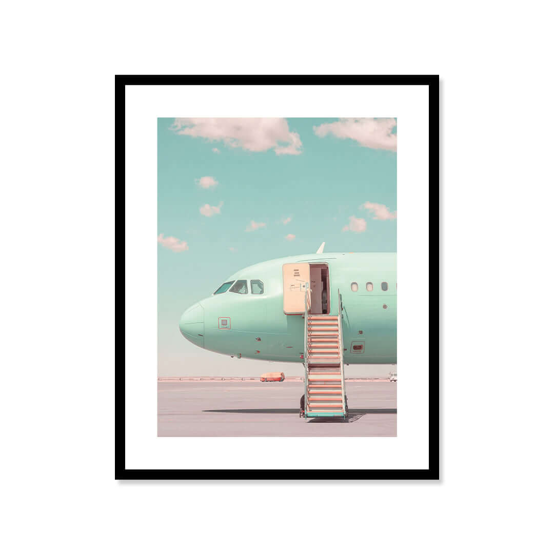 Cuadro Póster Avión en Tonos Pastel | Decoración de Viajes