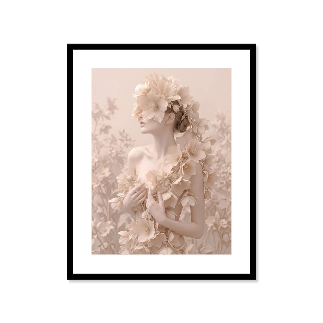Cuadro Póster Mujer con Flores | Decoración Elegante