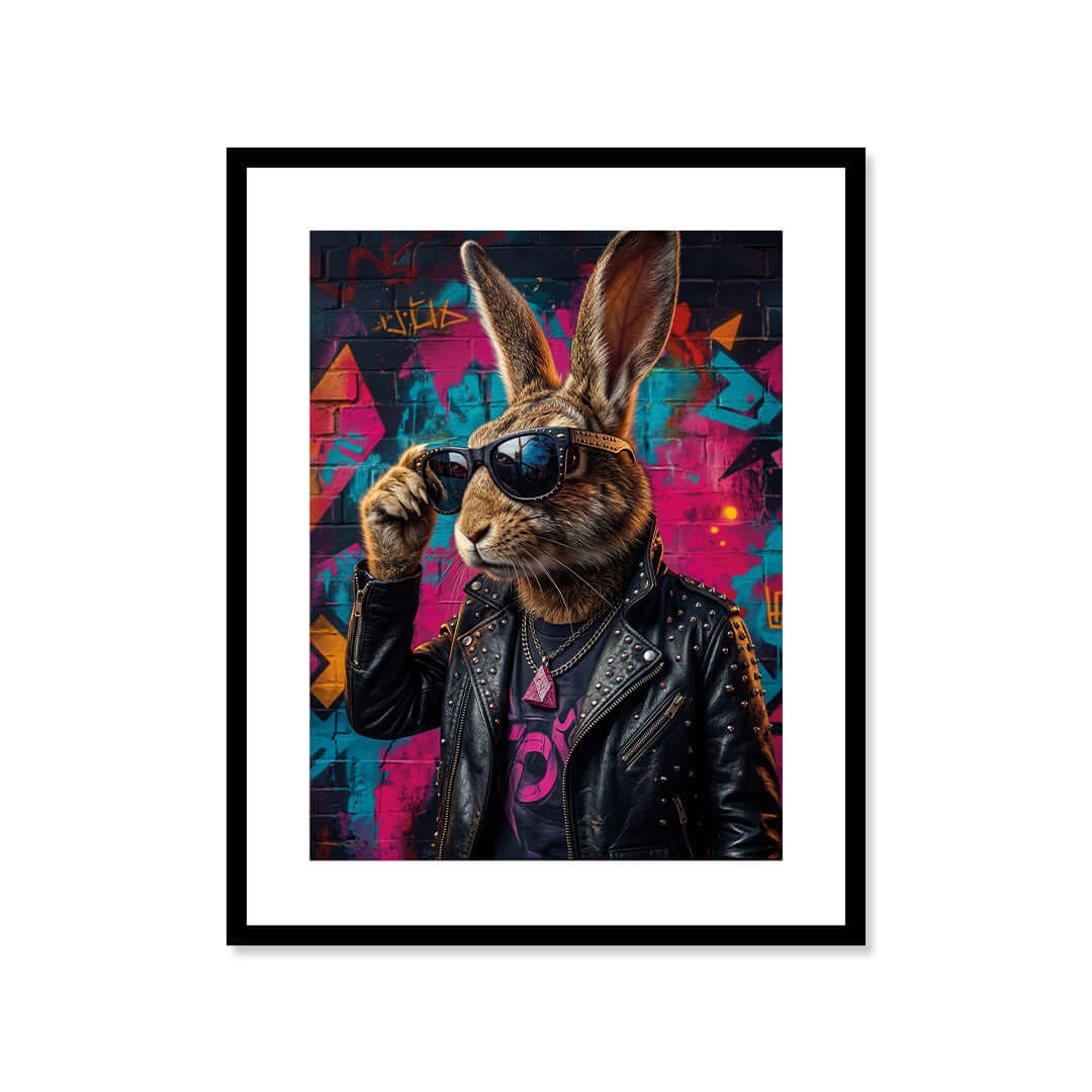 Cuadro Póster Conejo Rockero | Decoración Pop Art