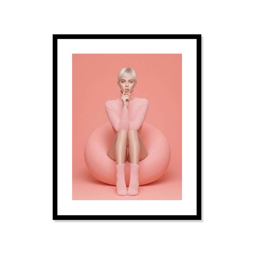 Cuadro Póster Modelo en Rosa | Decoración Moderna