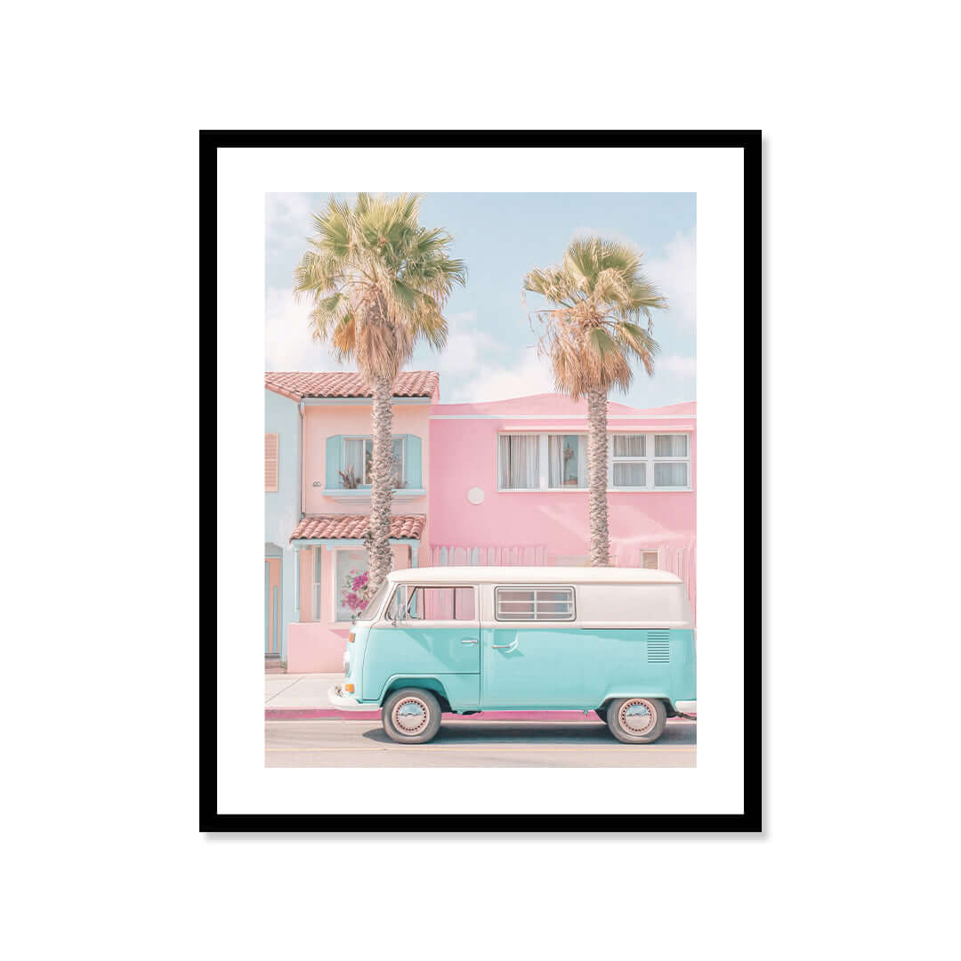 Cuadro Póster Furgoneta Retro | Decoración Veraniega Pastel