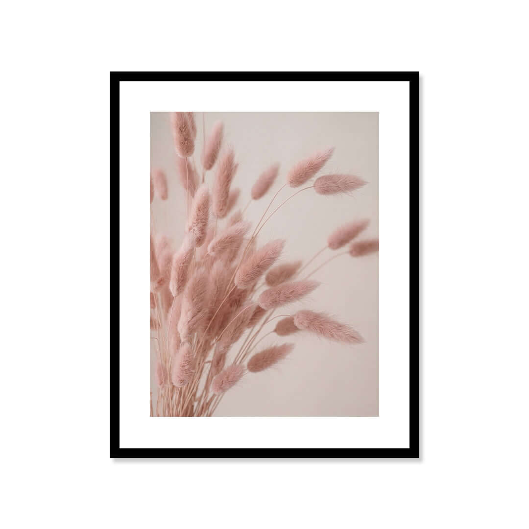 Cuadro Póster Espigas Rosadas | Decoración Botánica Pastel