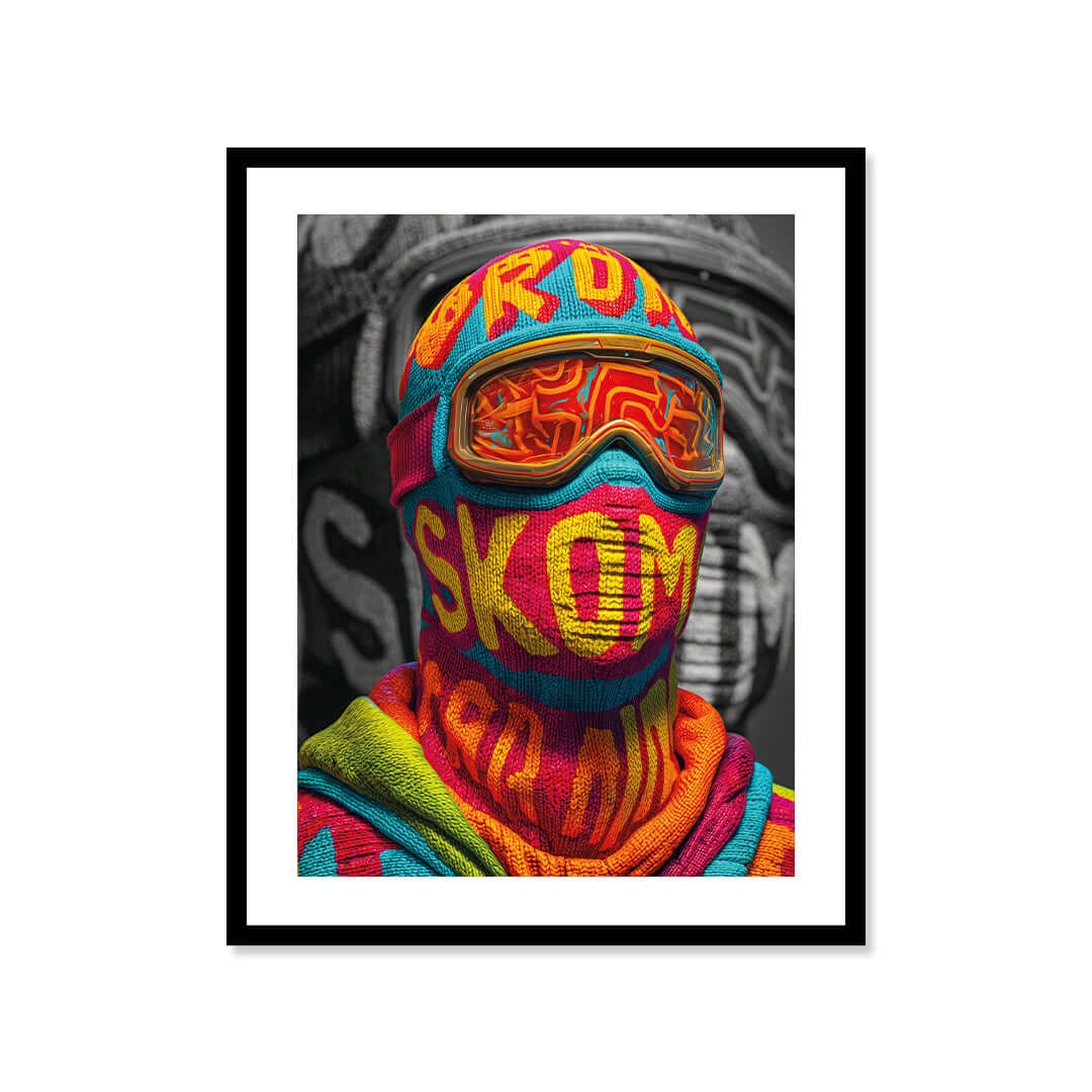 Cuadro Póster Ski Mask | Decoración Urbana Multicolor