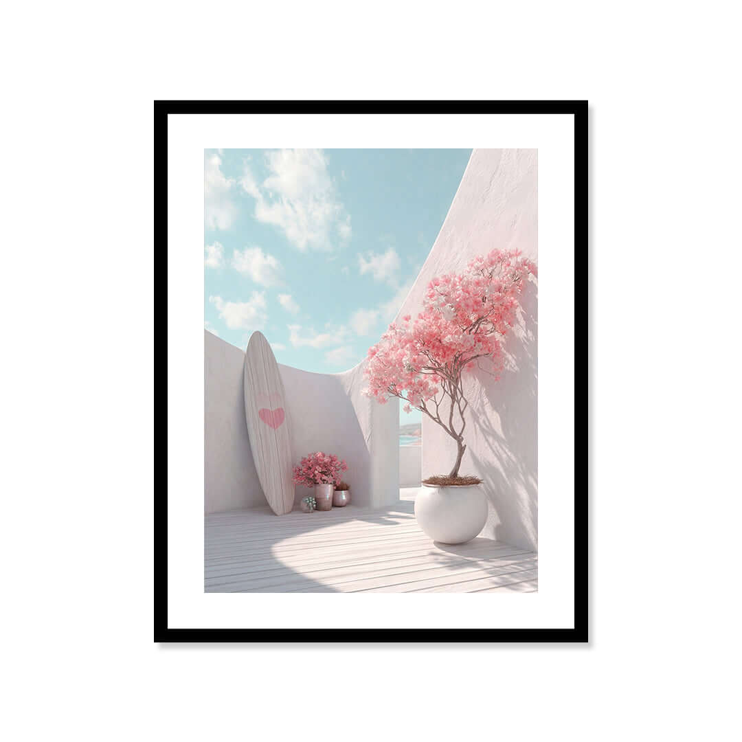 Cuadro Póster Costa Rosa | Decoración Marina Pastel