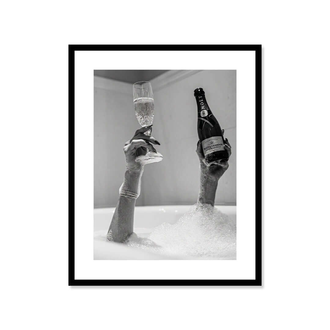 Cuadro Póster Champaña en Bañera | Decoración Elegante