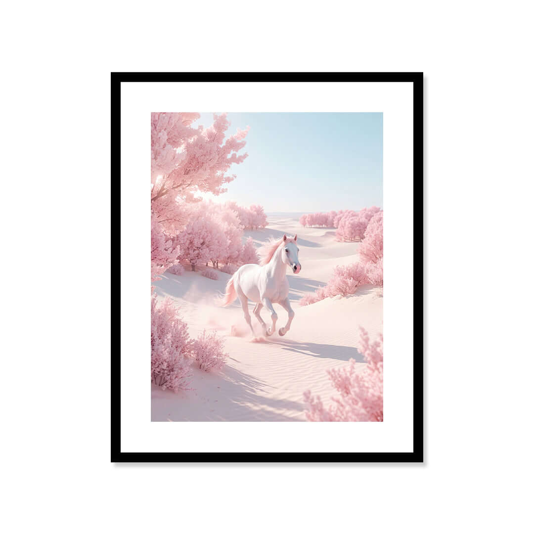 Cuadro Póster Caballo Rosa | Decoración en Tonos Pastel