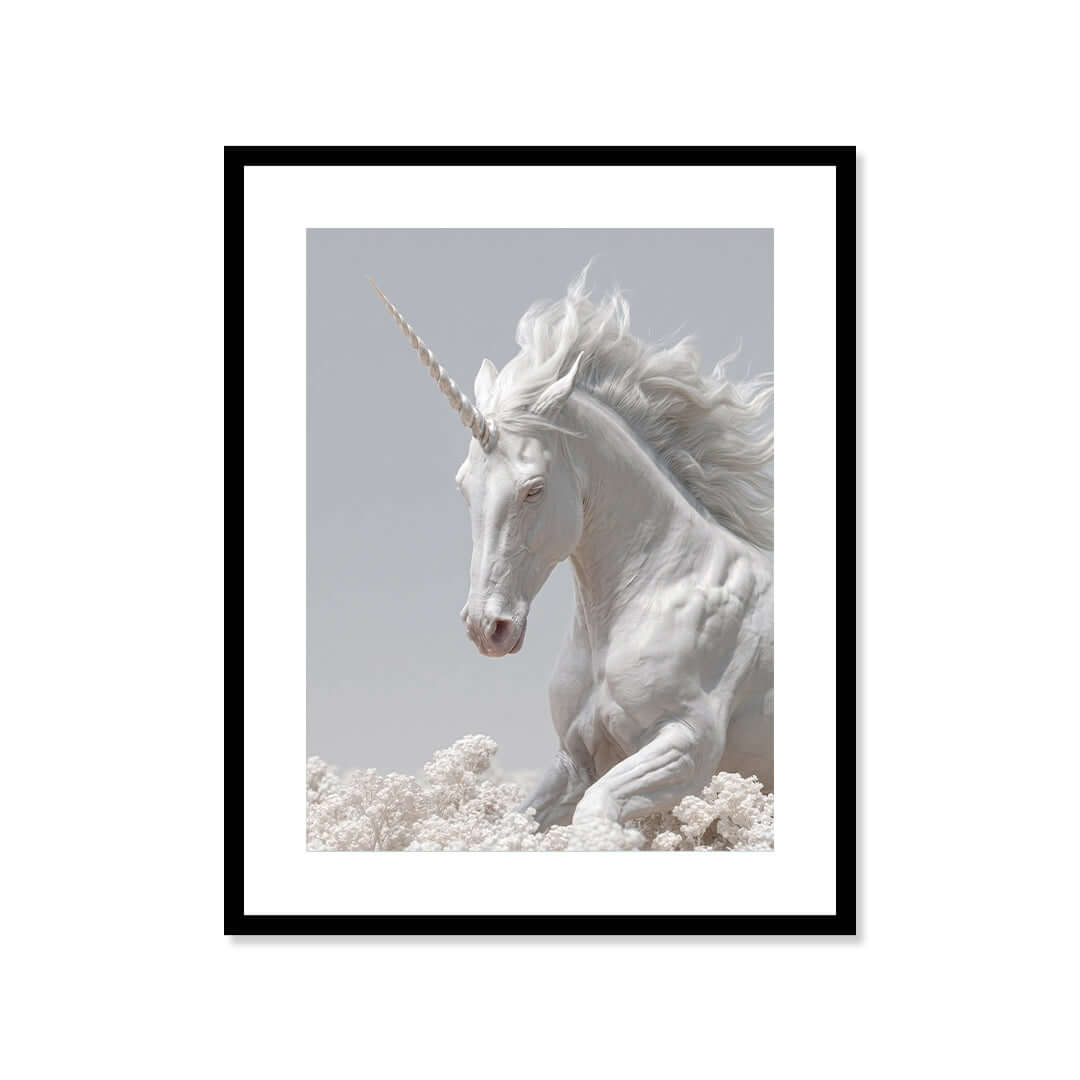 Cuadro Póster Unicornio Blanco | Decoración de Fantasía