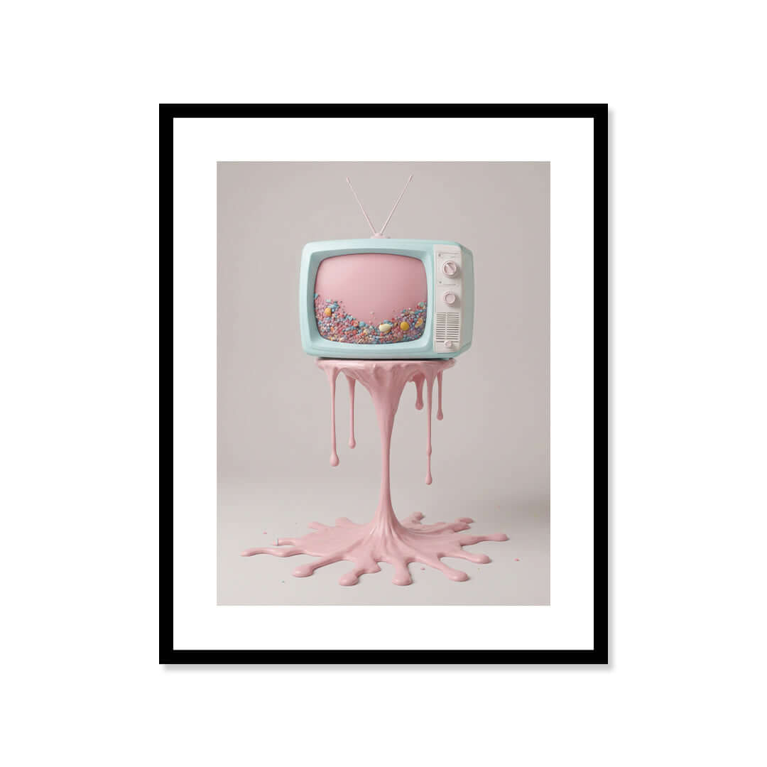 Cuadro Póster TV Vintage Derretida | Decoración Surrealista