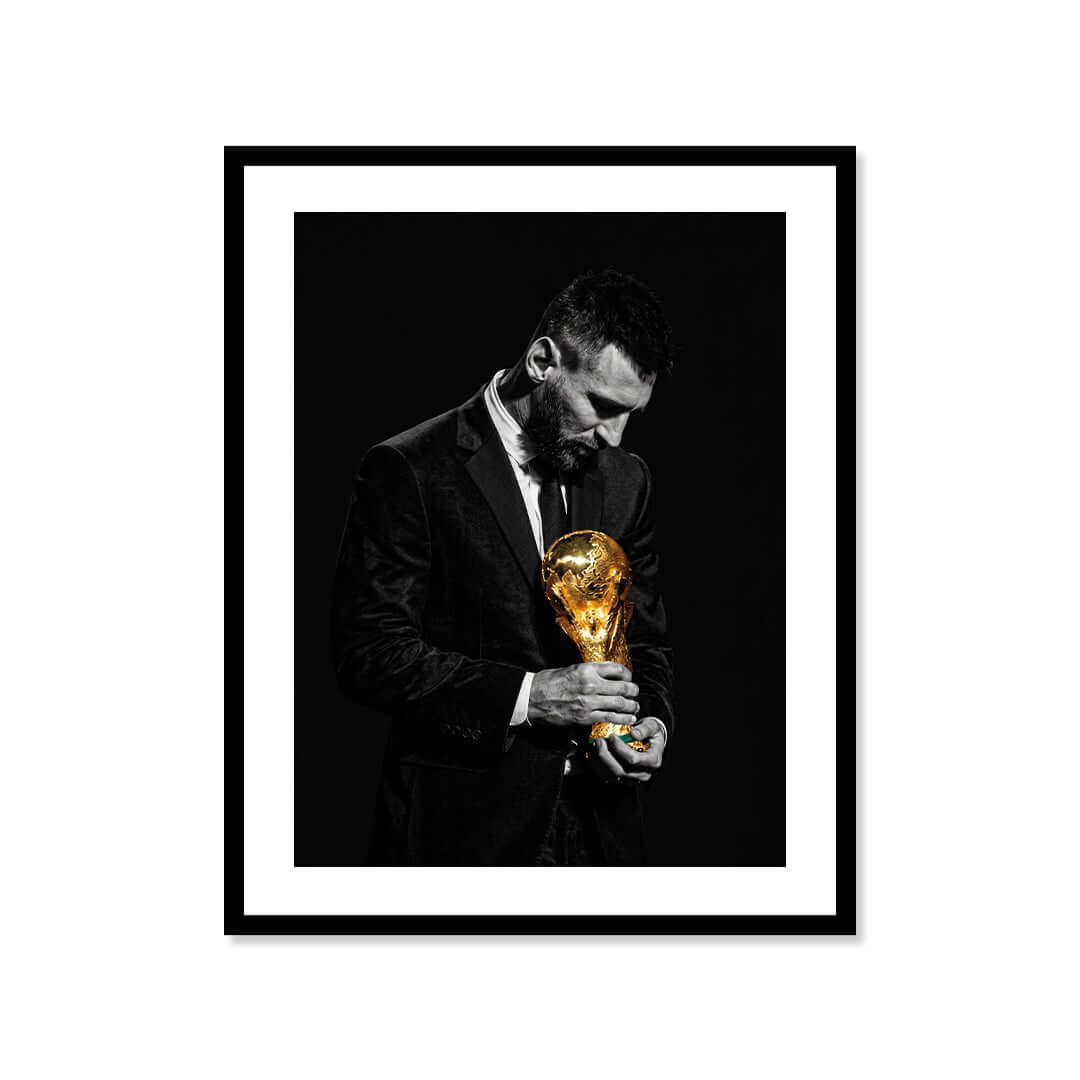 Cuadro Póster Lionel Messi Balón de Oro | Decoración de Fútbol