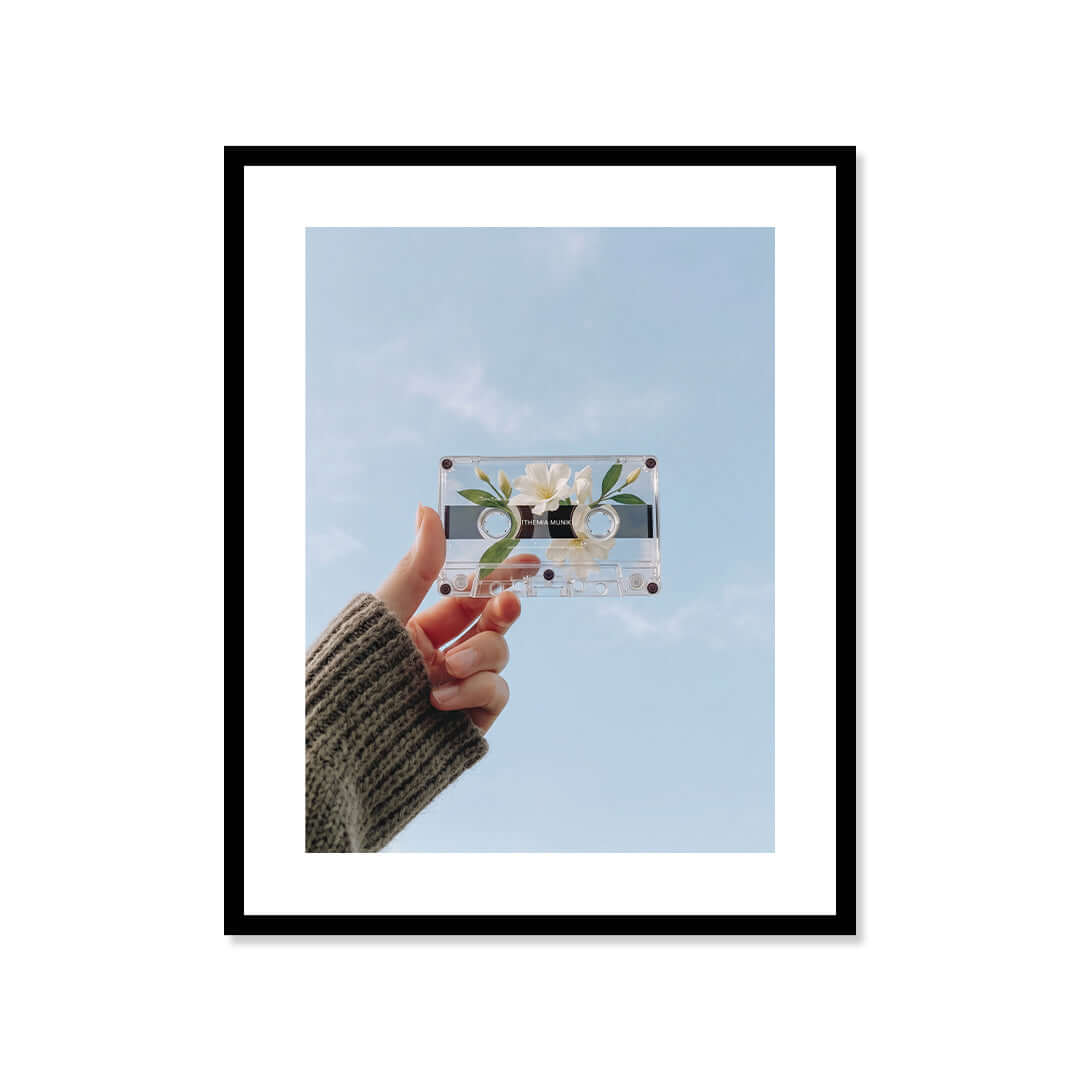 Cuadro Póster Cassette Floral | Decoración Retro