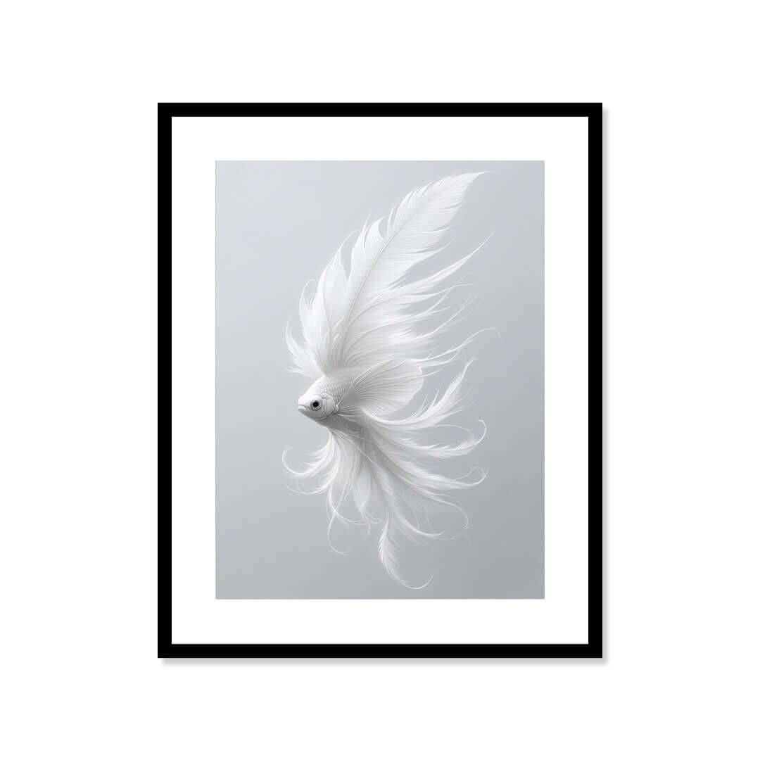 Cuadro Póster Pez Blanco | Decoración Minimalista