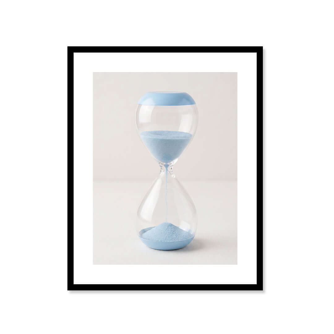 Cuadro Póster Reloj de Arena Azul | Decoración Minimalista
