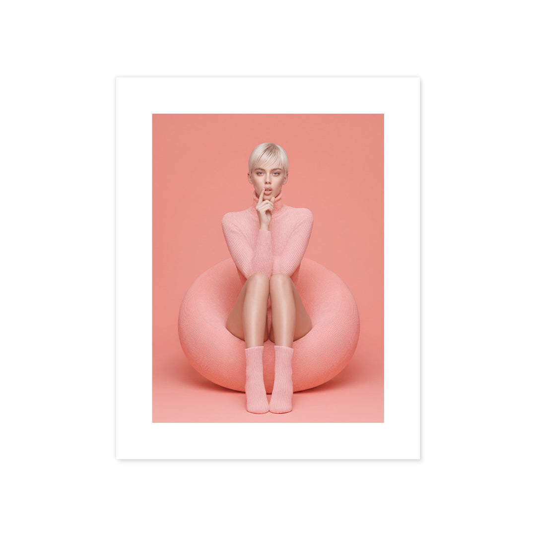 Cuadro Póster Modelo en Rosa | Decoración Moderna