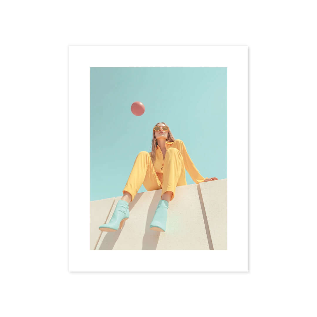 Cuadro Póster Mujer con Traje Amarillo | Decoración Moderna