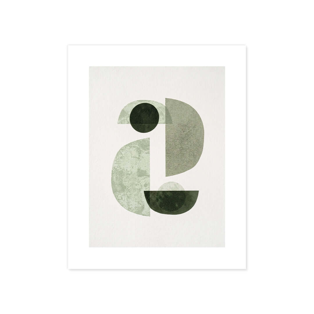 Cuadro Póster Geométrico Verde | Decoración Minimalista