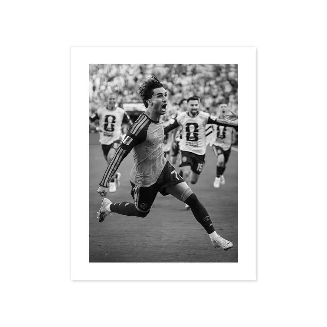 Cuadro Póster Futbolista Celebrando | Decoración de Fútbol