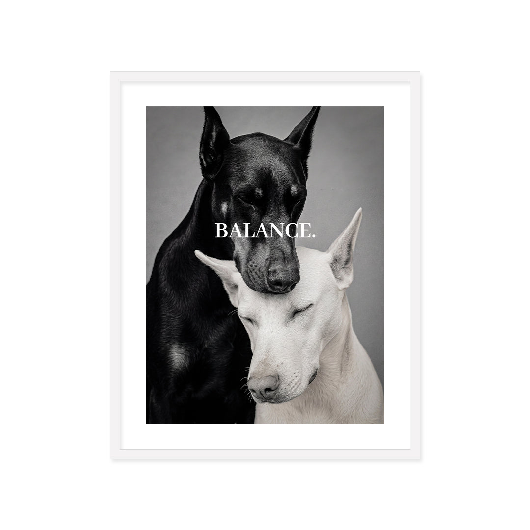 Cuadro Póster Balance | Decoración Moderna con Dóberman