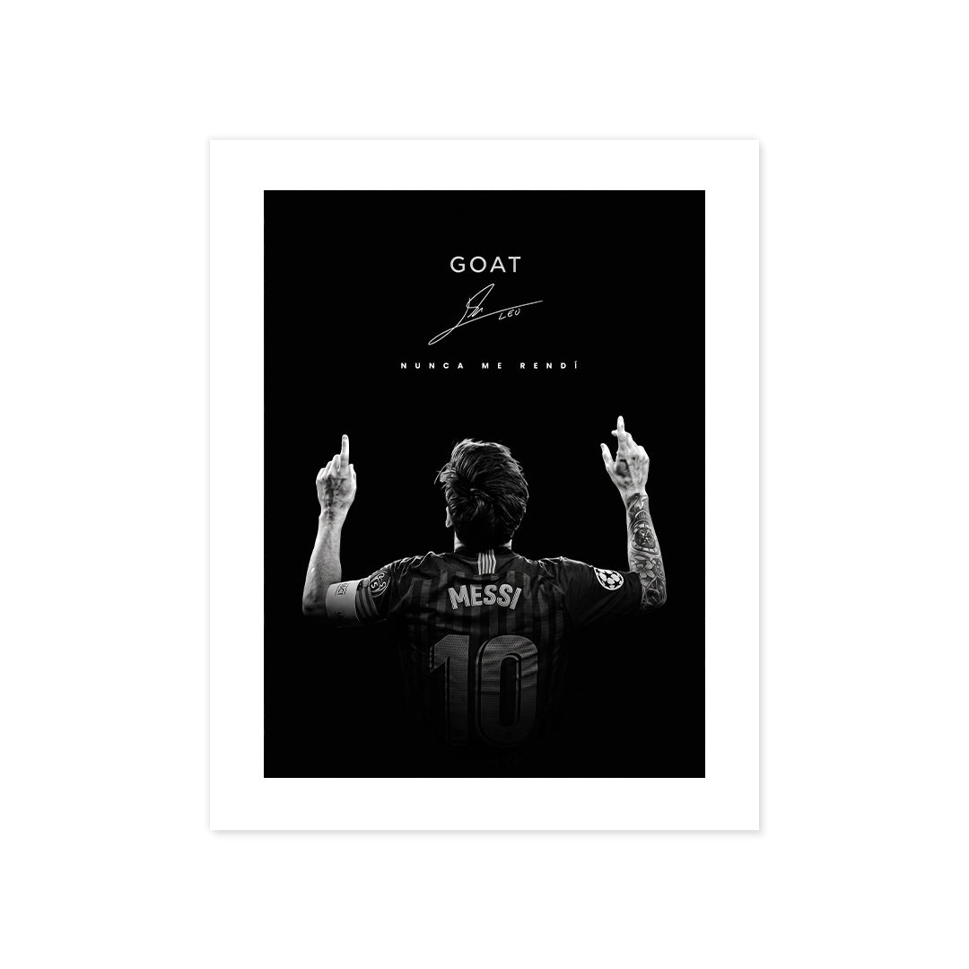 Cuadro Póster Lionel Messi GOAT | Decoración de Fútbol