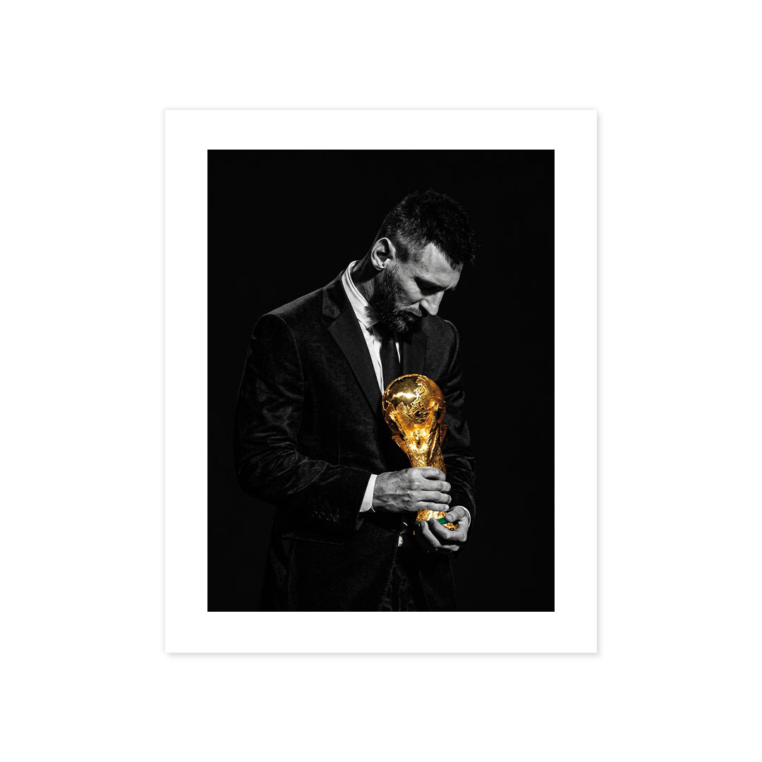 Cuadro Póster Lionel Messi Balón de Oro | Decoración de Fútbol