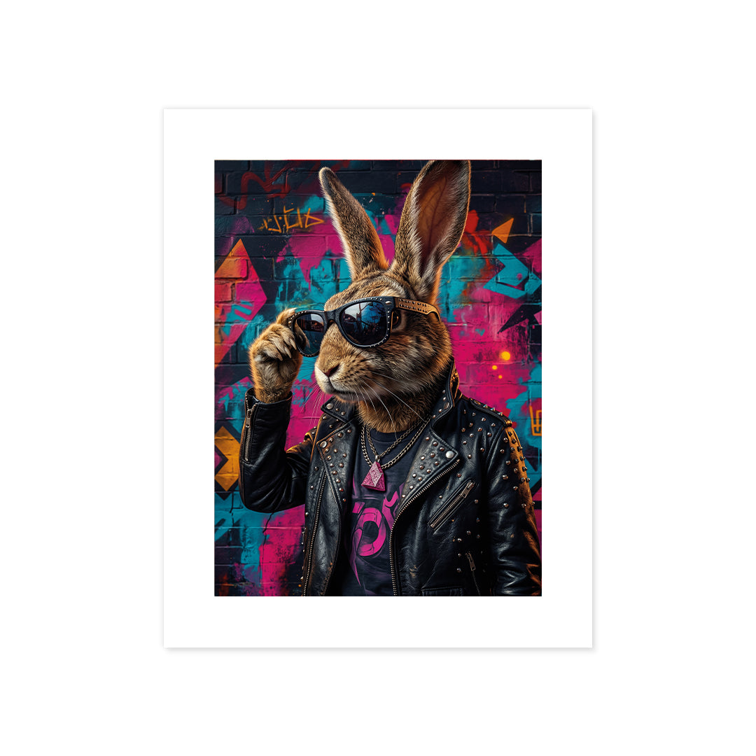 Cuadro Póster Conejo Rockero | Decoración Pop Art
