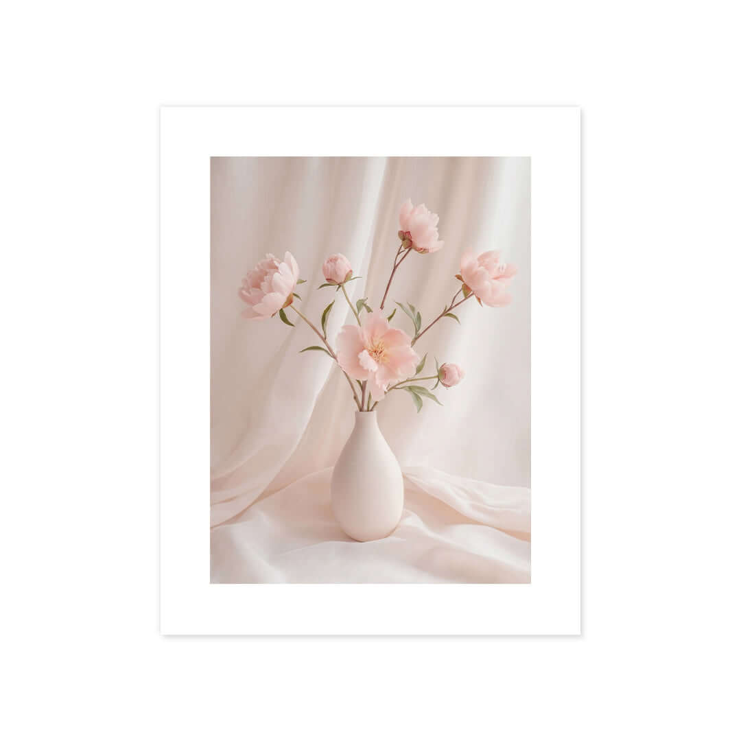 Cuadro Póster Flores Rosadas en Jarrón | Decoración Elegante