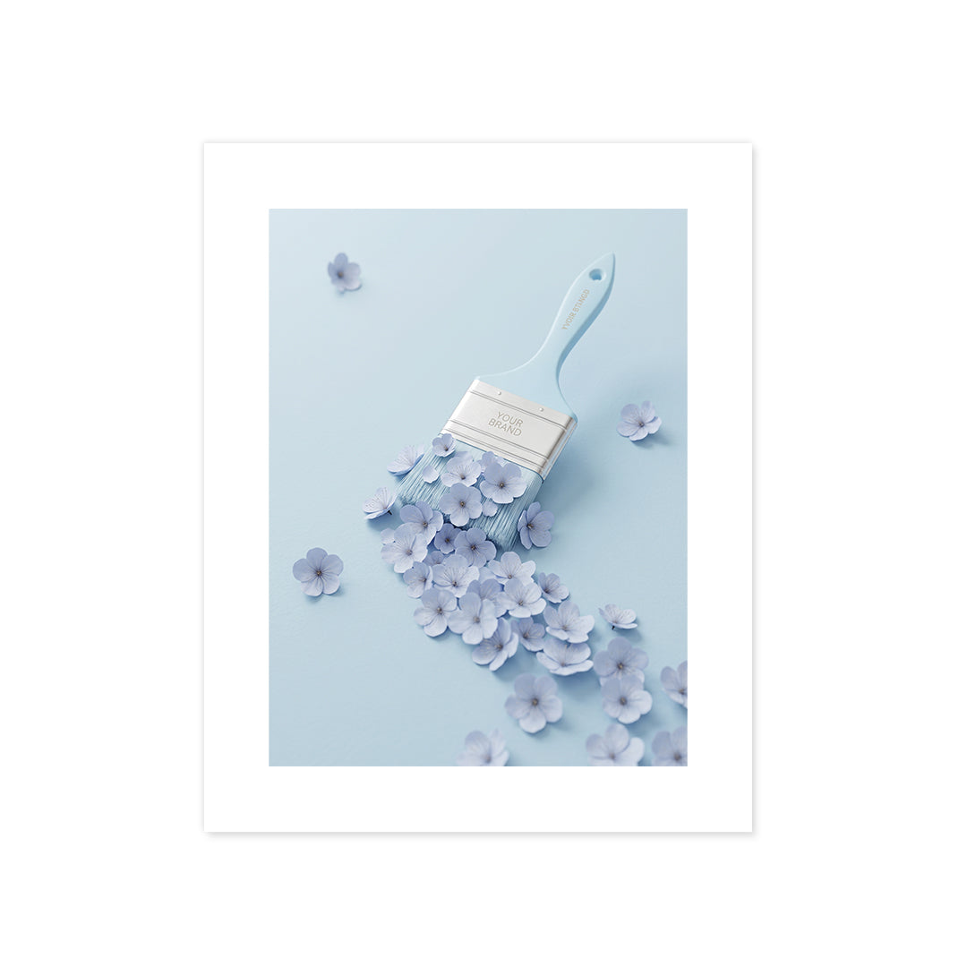 Cuadro Póster Flores Azules | Decoración Floral Minimalista