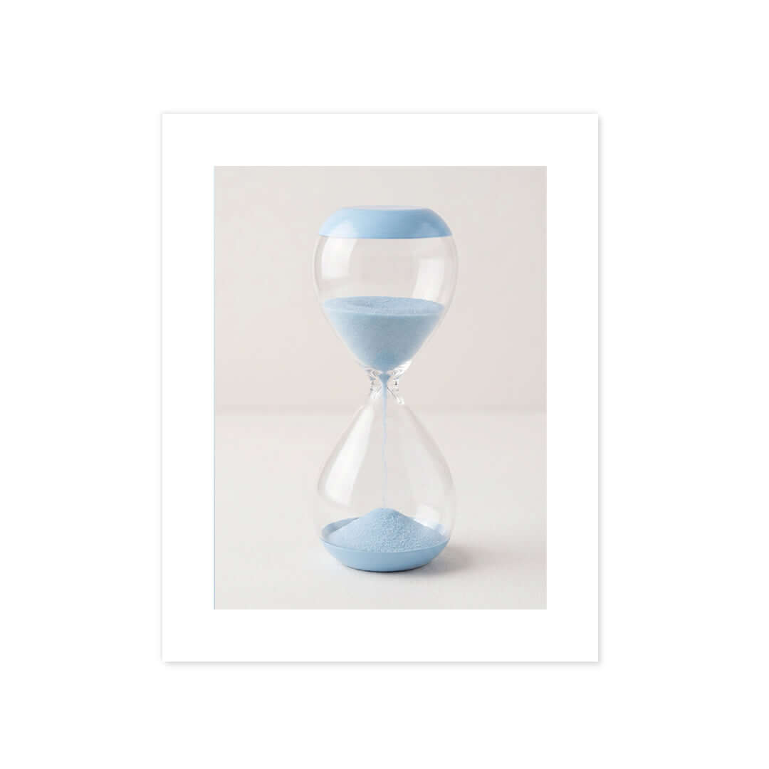 Cuadro Póster Reloj de Arena Azul | Decoración Minimalista