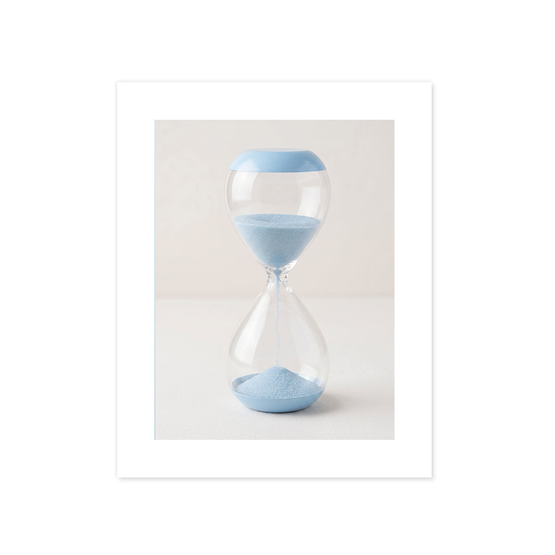 Cuadro Póster Reloj de Arena Azul | Decoración Minimalista