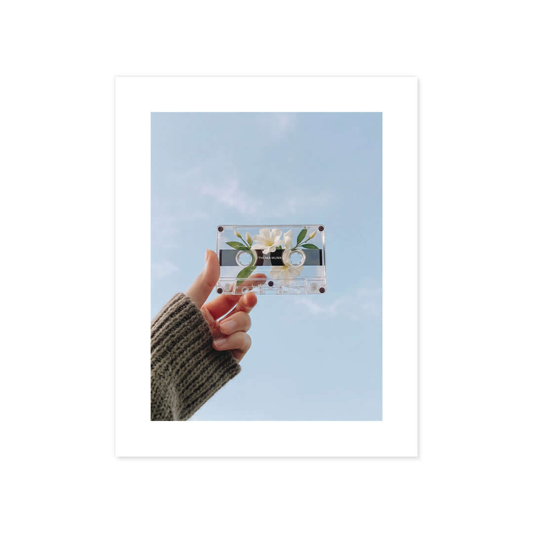 Cuadro Póster Cassette Floral | Decoración Retro
