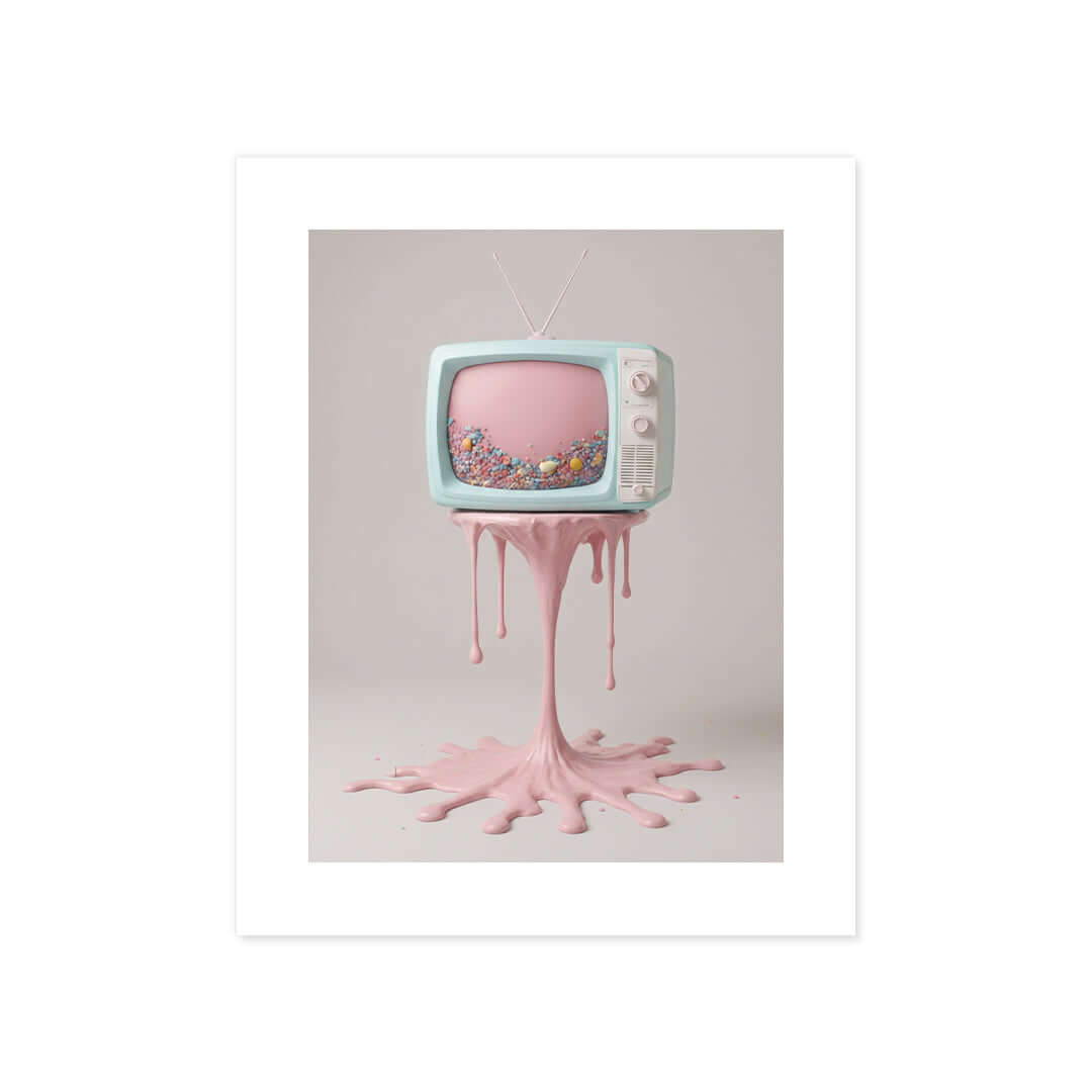 Cuadro Póster TV Vintage Derretida | Decoración Surrealista