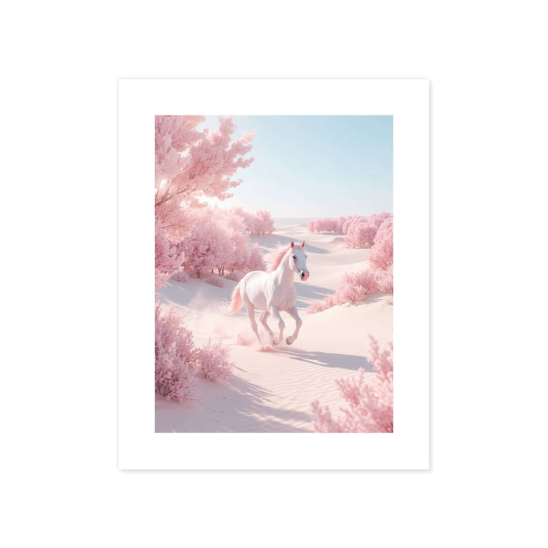Cuadro Póster Caballo Rosa | Decoración en Tonos Pastel