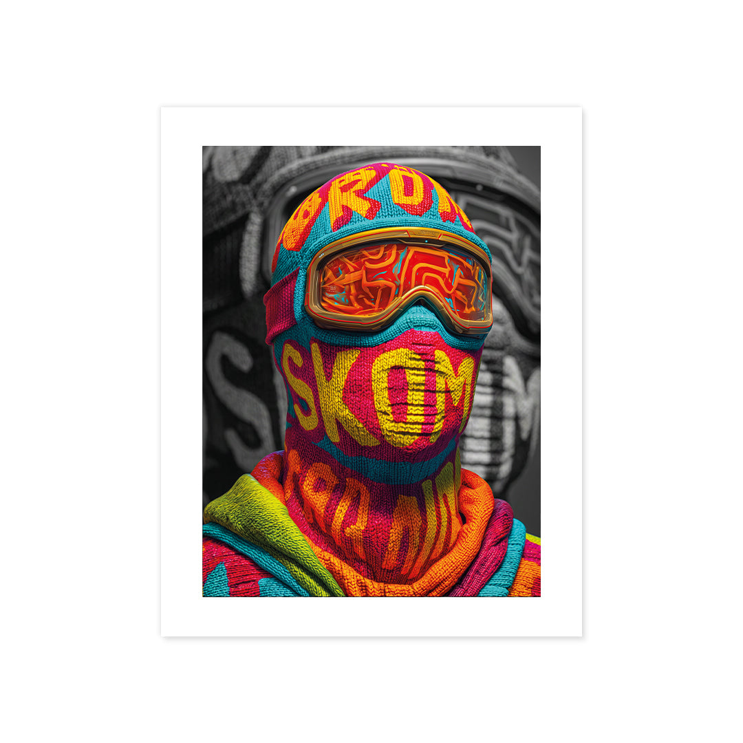 Cuadro Póster Ski Mask | Decoración Urbana Multicolor