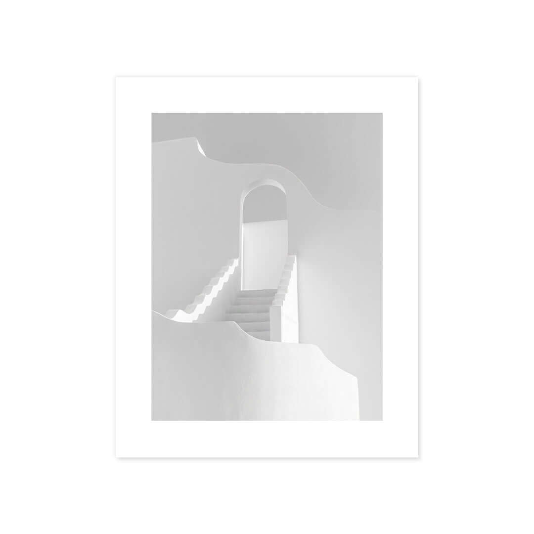 Cuadro Póster Escaleras Blancas | Decoración Minimalista