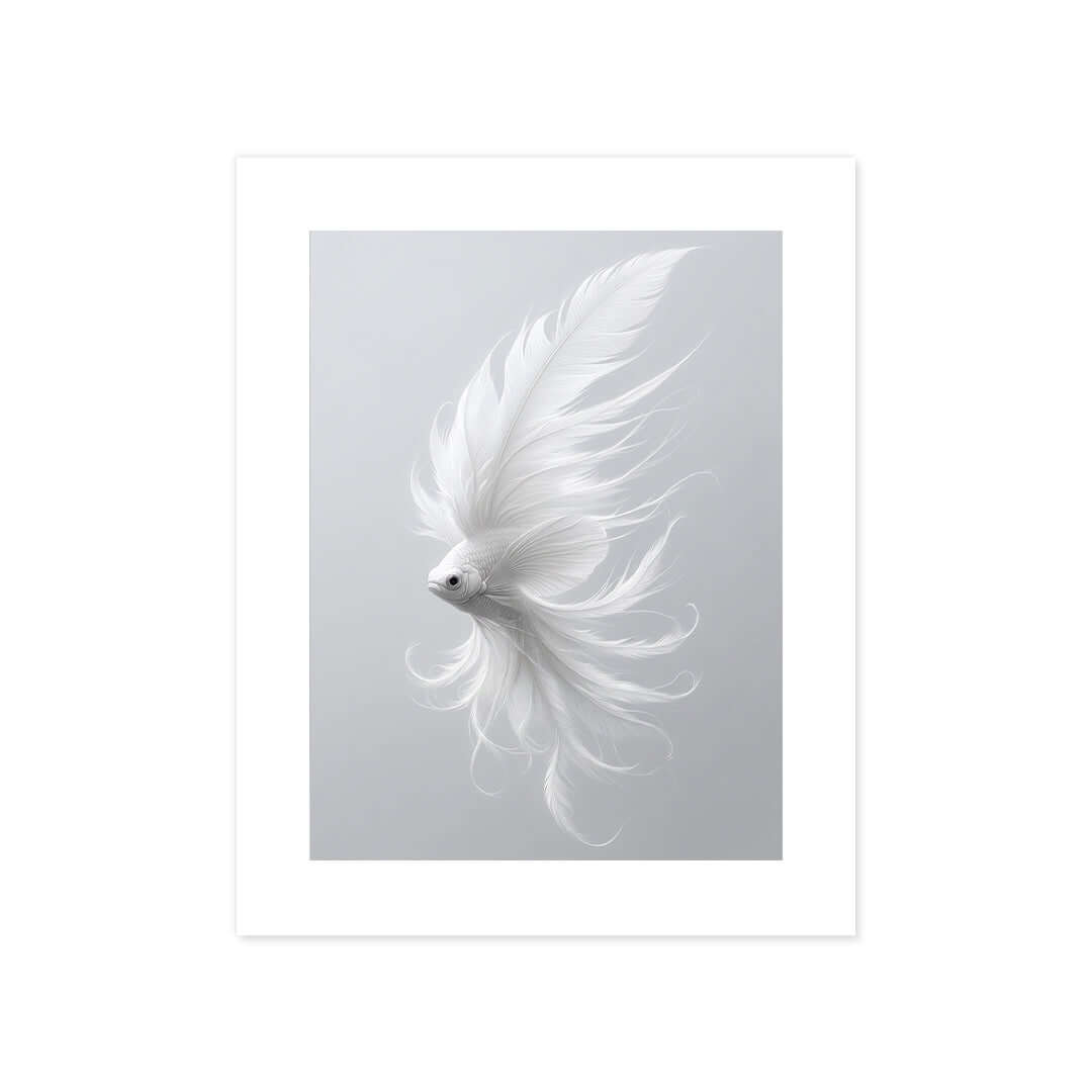 Cuadro Póster Pez Blanco | Decoración Minimalista