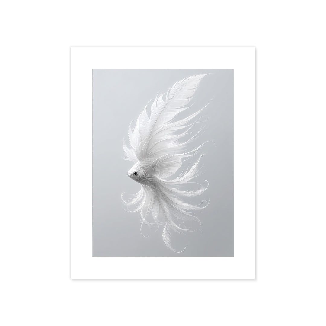 Cuadro Póster Pez Blanco | Decoración Minimalista