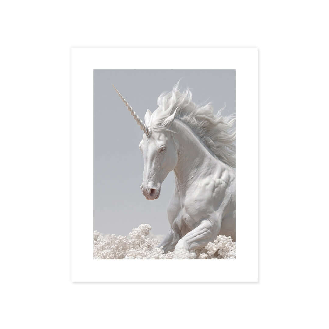 Cuadro Póster Unicornio Blanco | Decoración de Fantasía