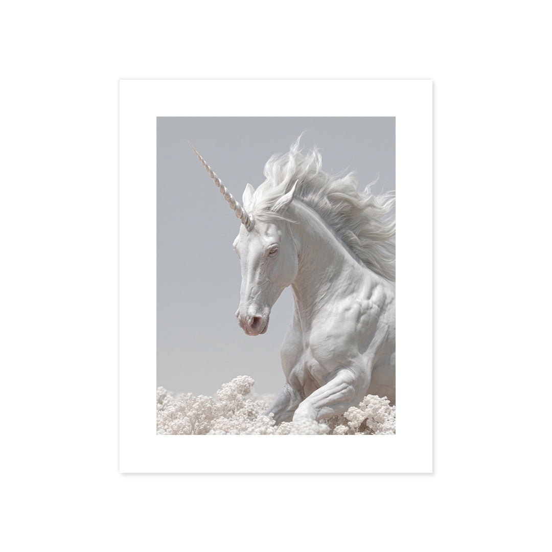Cuadro Póster Unicornio Blanco | Decoración de Fantasía