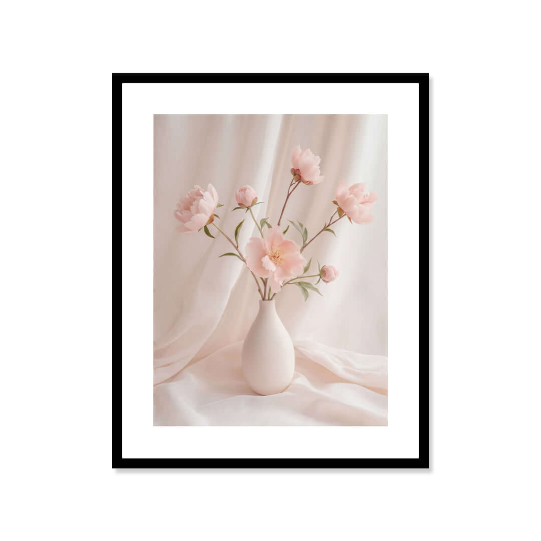 Cuadro Póster Flores Rosadas en Jarrón | Decoración Elegante