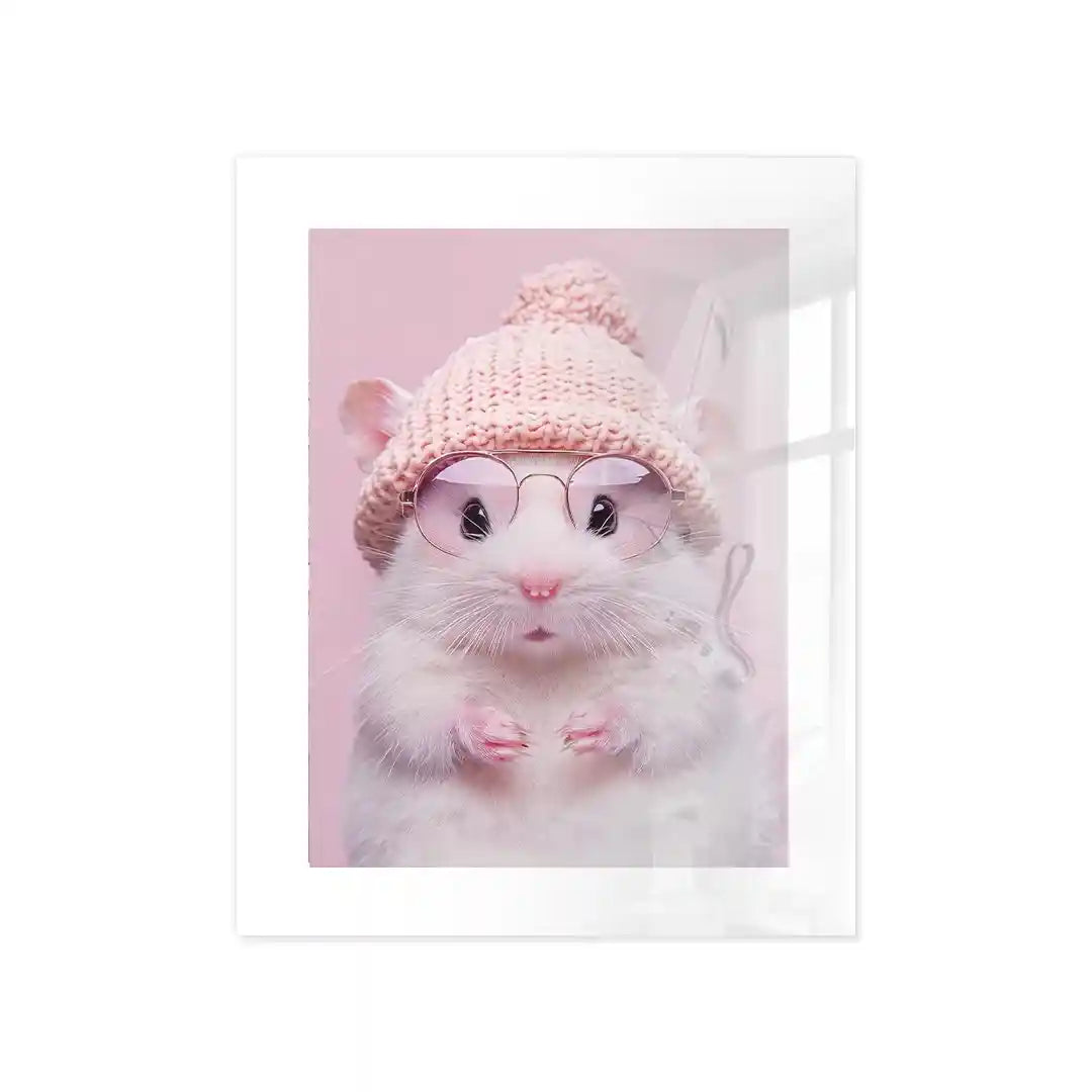 Cuadro Hámster Cozy | Rosa Pastel