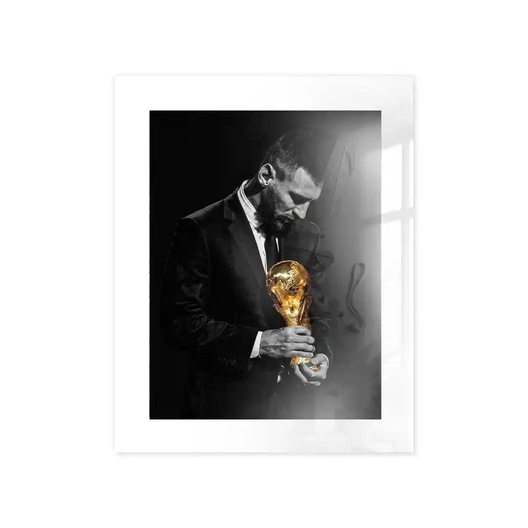 Cuadro Póster Lionel Messi Balón de Oro | Decoración de Fútbol