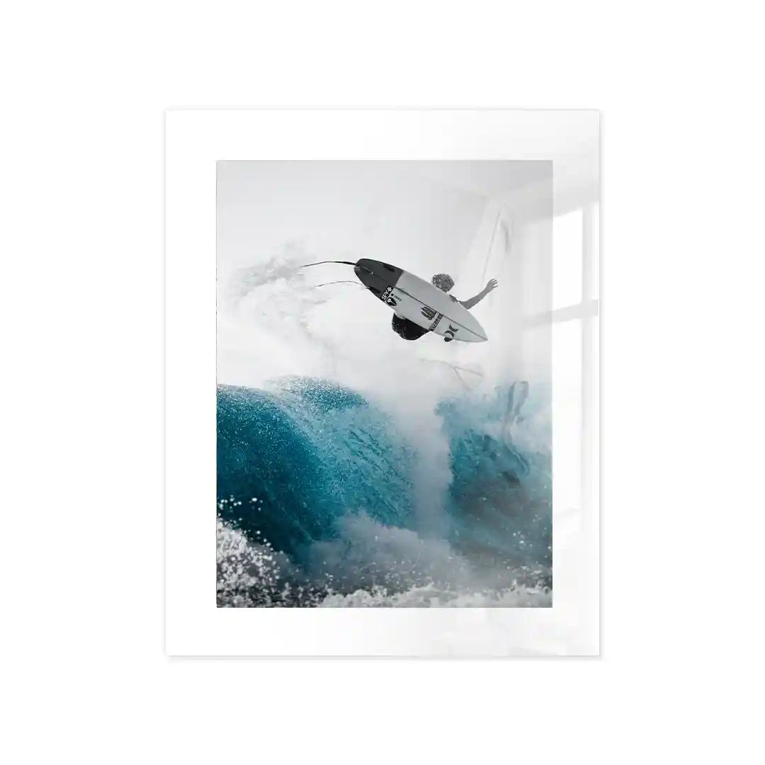 Cuadro Póster de Surfista sobre Ola | Decoración Costera
