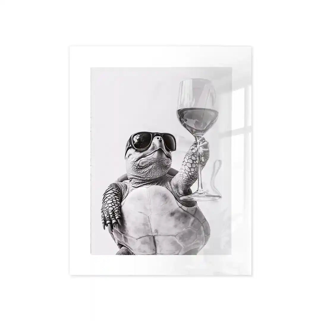 Cuadro Tortuga con Copa | Humor y Estilo