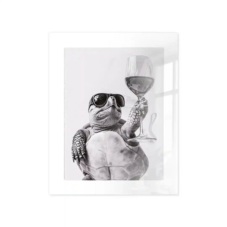 Cuadro Tortuga con Copa | Humor y Estilo