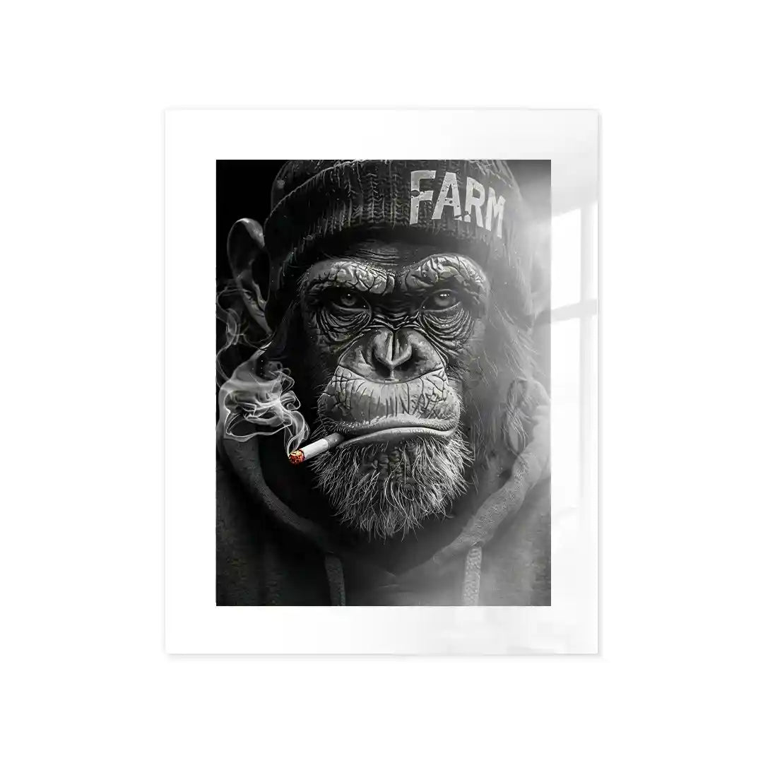 Cuadro Póster Mono FARM | Decoración Urbana en Blanco y Negro