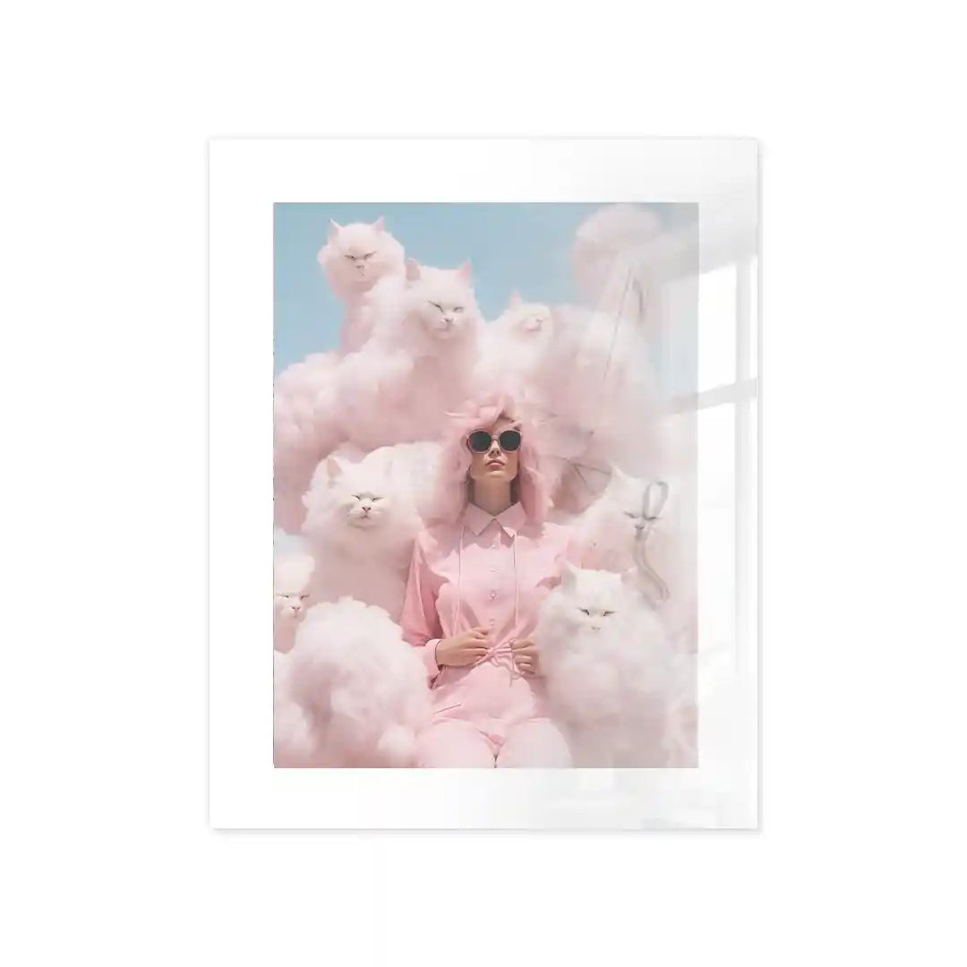 Cuadro Pink Cat Society | Pastel Dream