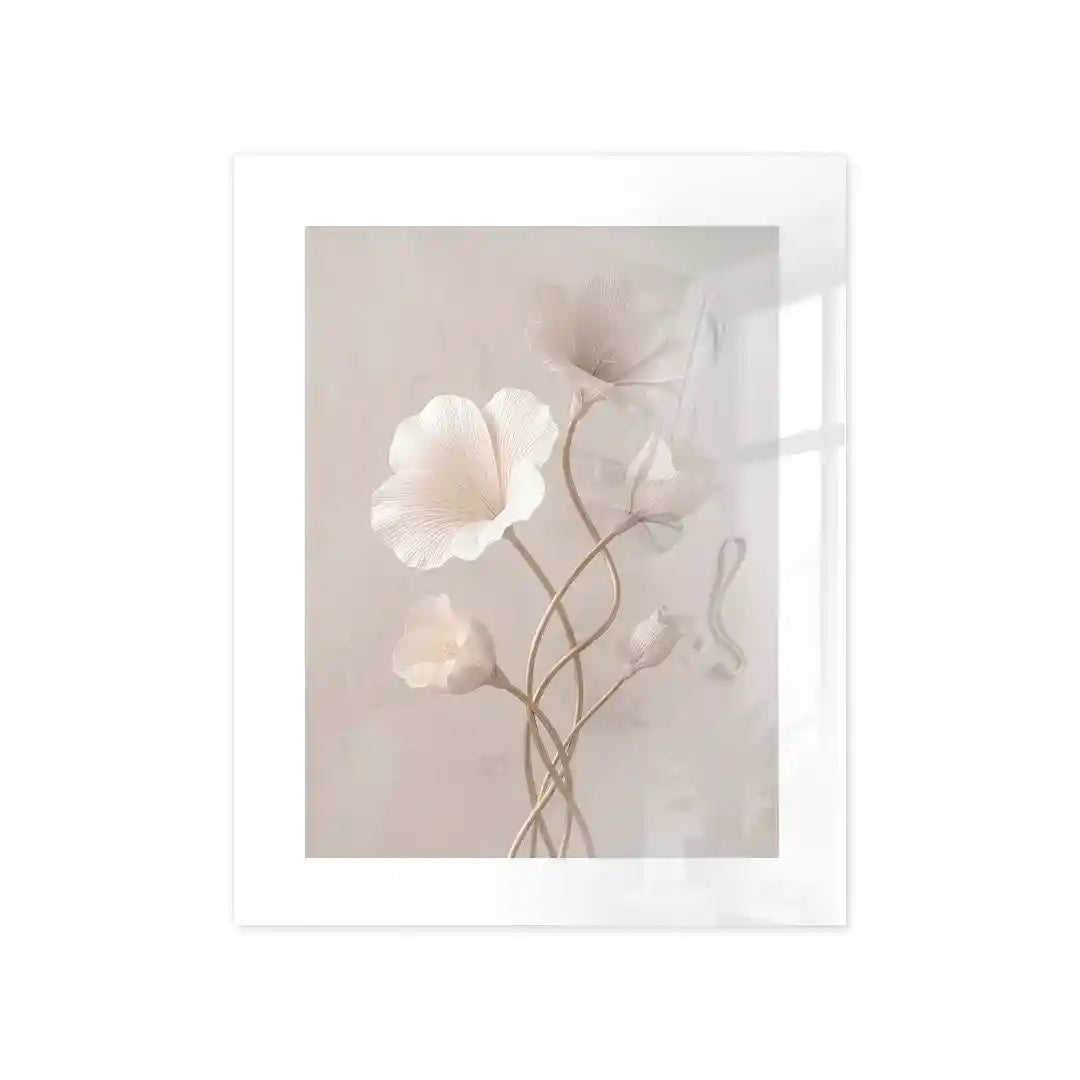 Cuadro Póster Flores Marfil Elegantes | Decoración Floral Minimalista