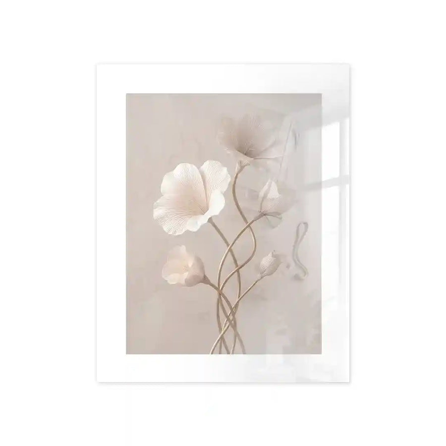 Cuadro Póster Flores Marfil Elegantes | Decoración Floral Minimalista