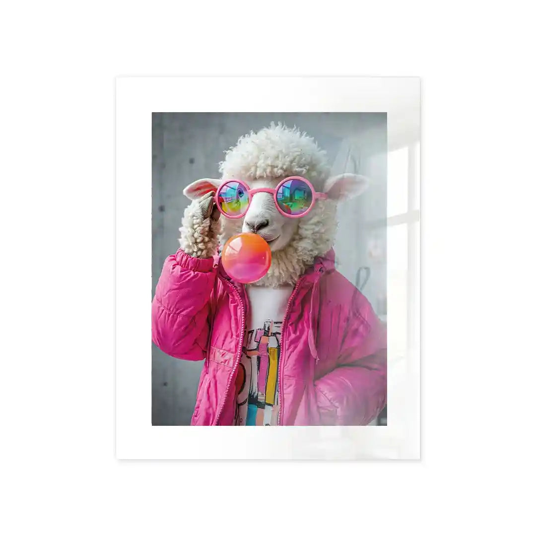 Cuadro Pop Oveja Bubblegum | Rebelde en Rosa